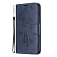 thumbnail image 1 of Allytech iPhone 11 Pro Max Case (6.5"), Slim Fit PU Leather Folio Butterfly Embossed Shockproof Wrist Hand Strap Flip Cards Holder Wallet Case TPU Back Cover for Apple iPhone 11 Pro Max, Blue, 1 of 8