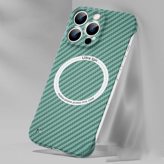 Allytech for iPhone 11 Pro Max Case Compatible with Magsafe, Carbon Fiber Texture Anti-Drop, Anti Fingerprints Scratch, Slim Fit Shockproof Phone Case for iPhone 11 Pro Max,Green