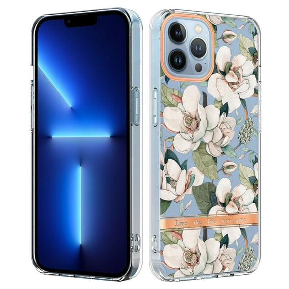 Allytech iPhone 11 Pro Max Case, Flower Series Crystal Clear Back Cover TPU Rubber Shockproof Scratch Resistant Protection Case Cover for Apple iPhone 11 Pro Max 6.7-inch, White Flower