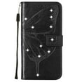 thumbnail image 1 of Allytech iPhone 11 Pro Max Leather Wallet Case Embossed Butterfly Pattern with Diamond Decoration Card Slots Kickstand Shockproof Purse Case For iPhone 11 Pro Max,Black, 1 of 5