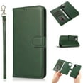 thumbnail image 1 of Allytech iPhone 11 Pro Max Wallet Case with Card Holder, PU Leather Magnetic Detachable 2 in 1 Case with Kickstand Shockproof Wrist Strap Removable Lanyard Flip Case [Support Magnetic Car Mount],Green, 1 of 5