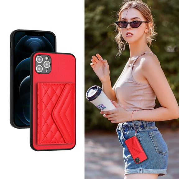 Allytech iPhone 11 Pro Max Wallet Case with Hand Wrist, PU Leather RFID Blocking Cards Slots Shockproof Stand Feature Bumper Magnetic Closure Slim Shell Phone Case for Apple iPhone 11 Pro Max, Red