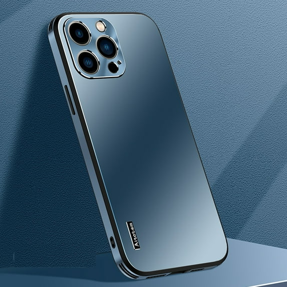 Allytech iPhone 12 Case Cover, Ultra Slim Fit Lightweight Shockproof Anti-scratch Aluminum Metal Frame Case Camera Cover Bumper Case for Apple iPhone 12 6.1" - Deep Blue