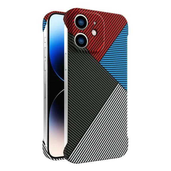 Allytech iPhone 12 Case, iPhone 12 Cover, Carbon Fiber Ultra Slim Fit Lightweight Shockproof Anti-Scratch Protective Phone Case for Apple iPhone 12 - Silver