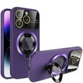 thumbnail image 1 of Allytech iPhone 12 Mangetic Case, Compatible with Magsafe Kickstand Camera Lens Protective Shockproof Bumper Rugged Hybrid Phone Case for Apple iPhone 12 - Darkpurple, 1 of 7