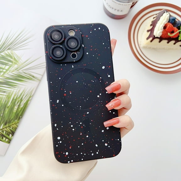 Allytech iPhone 12 Mangetic Case Cover, [Compatible with Magsafe] Slim Fit Shell Fleck Design Stylish Shock Resistant Protective Phone Case for Apple iPhone 12 - Black