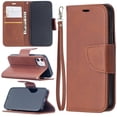 thumbnail image 1 of Allytech iPhone 12 Mini Case Wallet, PU Leather Slim Fit Magnetic Closure Hand Wrist Strap Shockproof Full Protection TPU Back Cover Shell for Apple iPhone 12 mini 5.4", Brown, 1 of 6