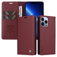 thumbnail image 1 of Allytech For iPhone 12 Pro/12 6.1 inch Case,Full Body Protection Business Solid Color PU Leather&Soft TPU Magnetic Closure Flip Wallet Card Slots Holder Shockproof Cover.Winered, 1 of 10