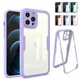 thumbnail image 1 of Allytech iPhone 12 Pro Case 2020 6.1 inch, [Built-in Screen Protector] Full Coverage Lightweight Impact Resistant Rugged Defense Hard Back Clear Case for iPhone 12 Pro[Not for iPhone 12], Purple, 1 of 6