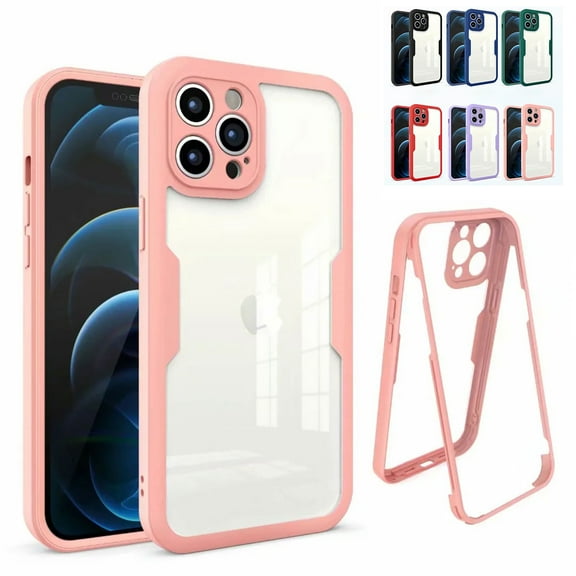 Allytech iPhone 12 Pro Case 2020 6.1 inch, [Built-in Screen Protector] Full Coverage Lightweight Impact Resistant Rugged Defense Hard Back Clear Case for iPhone 12 Pro[Not for iPhone 12], Pink
