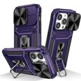 thumbnail image 1 of Allytech iPhone 12 Pro Case with Kickstand, Sliding Camera Lens Protector Rugged Hybrid Military Grade Shockproof Bumper Phone Case for Apple iPhone 12 Pro - Purple, 1 of 1