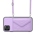 thumbnail image 1 of Allytech iPhone 12 Pro Case Wallet with Shoulder Strap, Luxury Back Cover for Girls Women PU Leather Shockproof Cards Holder Stand Magnetic Closure Phone Case for Apple iPhone 12 Pro, Purple, 1 of 9