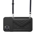 thumbnail image 1 of Allytech iPhone 12 Pro Case Wallet with Shoulder Strap, Luxury Back Cover for Girls Women PU Leather Shockproof Cards Holder Stand Magnetic Closure Phone Case for Apple iPhone 12 Pro, Black, 1 of 9