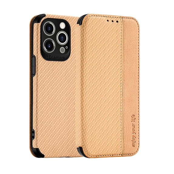 Allytech For iPhone 12 Pro Max 6.7 inch Card Slot Case,Luxury Magnetic PU Leather and Soft TPU Shockproof with Support Wireless Charging Cover.For iPhone 12 Pro Max,Khaki