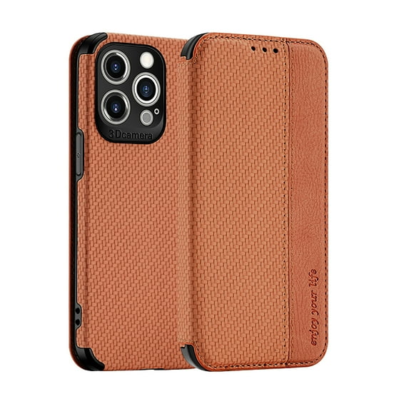 Allytech For iPhone 12 Pro Max 6.7 inch Card Slot Case,Luxury Magnetic PU Leather and Soft TPU Shockproof with Support Wireless Charging Cover.For iPhone 12 Pro Max,Brown