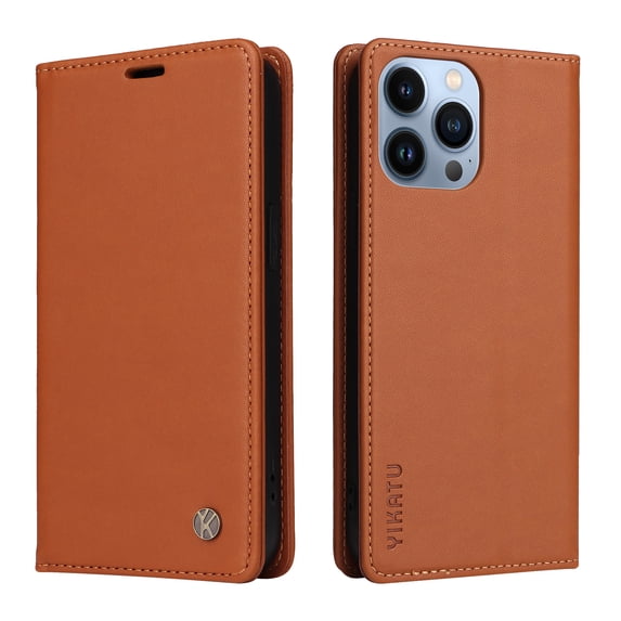 Allytech For iPhone 12 Pro Max 6.7 inch Flip Wallet Case,Luxury Solid Color PU Leather Magnetic Closure Folio Card Slots Shockproof Kickstand Soft TPU 360 Protection Cover.For iPhone 12 Pro Max,Yellow