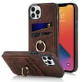 thumbnail image 1 of Allytech for iPhone 12 Pro Max 6.7 inch Slim Card Slots Case,Luxury PU Leather and Soft TPU Shockproof Anti-Scratch and Anti-Drop Finger Ring Stand Back Phone Cover.For iPhone 12 Pro Max,Coffee, 1 of 8