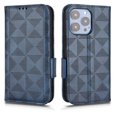 thumbnail image 1 of Allytech For iPhone 12 Pro Max 6.7 inch Slim Case,Luxury Embossed Triangle Design Magnetic Closure PU Leather Flip Wallet Card Slots Stand Shockproof Anti-scratch Cover with Wrist Strap.Blue, 1 of 7