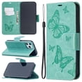 thumbnail image 1 of Allytech iPhone 12 Pro Max Case 6.7", Folio Flip PU Leather Slim Fit Kickstand Cover with Credit Cards Holder Hand Wrist Strap Wallet Case Cover for Apple iPhone 12 Pro Max, Green, 1 of 6