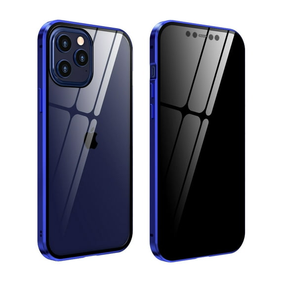 Allytech iPhone 12 Pro Max Case Anti-peeping, Build-in Tempered Glass Screen Protector Privacy Magnetic Absorption Full Protection Cover Case for iPhone 12 Pro Max 6.7-inch, Royalblue
