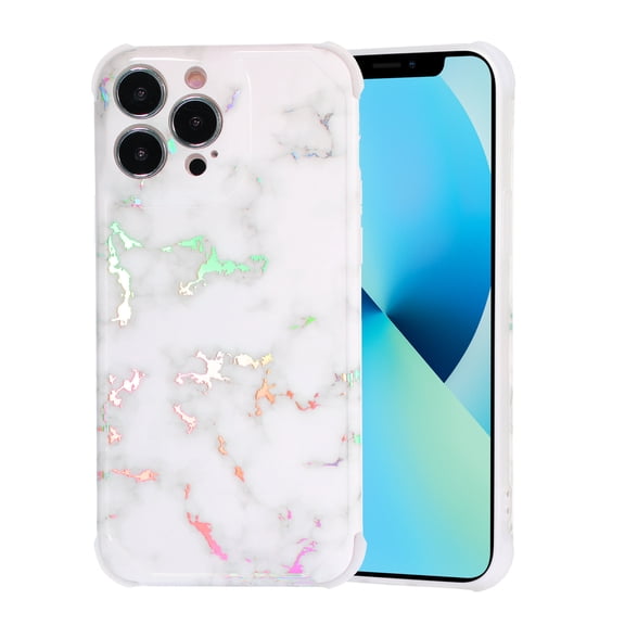 Allytech iPhone 12 Pro Max Case and Cover Marble, TPU Soft Rubber Silicone Anti-Fall Shock Absorption Skin for Women Girls Mens Cover for iPhone 12 Pro Max 6.7 inch 2020, White Marble