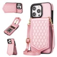 thumbnail image 1 of Allytech for iPhone 12 Pro Max Case, Crossbody Wallet Case PU Leather with RFID Blocking Card Holder Kickstand Magnetic Closure Inner Mirror Case for iPhone 12 Pro Max 6.7" 2020, Rosegold, 1 of 10