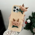 thumbnail image 1 of Allytech iPhone 12 mini Case Christmas Elk, Faux Fur Furry Back Cover with Cute Elk Perfect Gift for Christmas Shockproof Protective Phone Case Cover for Apple iPhone 12 mini - Brown, 1 of 7
