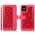 thumbnail image 1 of Allytech iPhone 12 mini Case with Zipper Wallet, Bling Glitter Multiple Credit Cards Slots Wallet Case Cover with Zipper Detachable Strap Protective Case for Apple iPhone 12 mini 5.4", Rose, 1 of 7