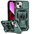 thumbnail image 1 of Allytech iPhone 13 Case 2021, 360 Degree Rotating Ring Holder Kickstand Phone Case with Work with Magnetic Car Mount TPU+PC Slide Camera Protection Window Case for iPhone 13 6.1", Darkgreen, 1 of 7