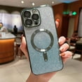 thumbnail image 1 of Allytech for iPhone 13 Case, Compatible with MagSafe Gradient Bling Glitter Women Girly Luxury Clear TPU Plating Phone Case Cover with Camera Lens Protector for iPhone 13 5G 6.1 INCH 2021, Darkgreen, 1 of 10