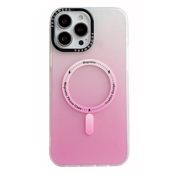 Allytech iPhone 13 Case, Compatible with Magsafe Wireless Charging Color Gradient Design Slim Anti-scratch Shockproof Shell Cover for Apple iPhone 13 6.1" - Pink