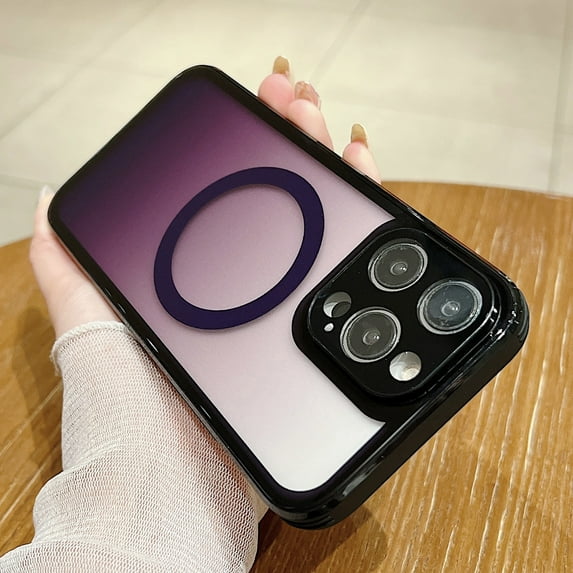 Allytech iPhone 13 Case Cover Compatible with Magsafe, Wireless Charging Support Gradient Color Transparent Shockproof Anti-Scratch Protective Phone Case for Apple iPhone 13 - Purple