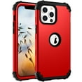 thumbnail image 1 of Allytech iPhone 13 Case and Cover, Hard PC Back + Flexible TPU Inner Hybrid Protective Anti-Scratched Shock-Absorbing (Without Screen Protector) Case for iPhone 13 6.1" 2021 Release, Red, 1 of 5