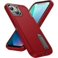 thumbnail image 1 of Allytech iPhone 13 Case with Stand, iPhone 13 Cover, Military Grade Shockproof Heavy Duty Protection Hybrid Rugged Bumper Kickstand Scratch Resistant Case Cover for Apple iPhone 13, Red, 1 of 8