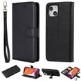 thumbnail image 1 of Allytech iPhone 13 Case Wallet, Premium PU Leather Detachable Magntic Back Cover Shell Shockproof Protective Kickstand Cards Holder Wallet Cover for Apple iPhone 13 6.1", Black, 1 of 8