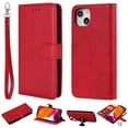 thumbnail image 1 of Allytech iPhone 13 Case Wallet, Premium PU Leather Detachable Magntic Back Cover Shell Shockproof Protective Kickstand Cards Holder Wallet Cover for Apple iPhone 13 6.1", Red, 1 of 8