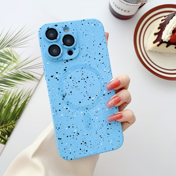 Allytech iPhone 13 Mangetic Case Cover, [Compatible with Magsafe] Slim Fit Shell Fleck Design Stylish Shock Resistant Protective Phone Case for Apple iPhone 13 - Blue