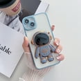 thumbnail image 1 of Allytech for iPhone 13 Pro 6.1 Inch Slim Gold Plated Frame Shockproof Phone Case, Raised Cute Astronaut Icon Hidden Stand Clear Back Phone Case for iPhone 13 Pro, Blue, 1 of 7