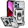 thumbnail image 1 of Allytech iPhone 13 Pro Case 2021, 360 Degree Rotating Ring Holder Kickstand Phone Case with Work with Magnetic Car Mount TPU+PC Slide Camera Protection Window Case for iPhone 13 Pro 6.1", Silver, 1 of 6