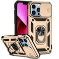 thumbnail image 1 of Allytech iPhone 13 Pro Case 2021, 360 Degree Rotating Ring Holder Kickstand Phone Case with Work with Magnetic Car Mount TPU+PC Slide Camera Protection Window Case for iPhone 13 Pro 6.1", Gold, 1 of 6