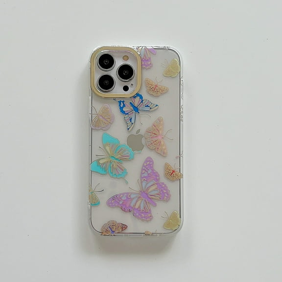 Allytech iPhone 13 Pro Case 6.1" - Fashion Stylish Butterfly Case for Girls Women TPU Rubber Shockproof Anti-scratch Drop Absorbent Case Cover for Apple iPhone 13 Pro -  Purple Butterfly