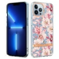 thumbnail image 1 of Allytech iPhone 13 Pro Case Clear, Flower Series Flexible TPU Silicone Clear Back Cover Shockproof Drop Protection Anti-yellow Scratch Resistant Case Cover for Apple iPhone 13 Pro, Pink Flower, 1 of 5