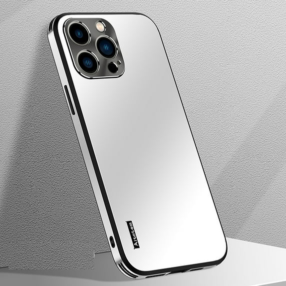 Allytech iPhone 13 Pro Case Cover, Ultra Slim Fit Lightweight Shockproof Anti-scratch Aluminum Metal Frame Case Camera Cover Bumper Case for Apple iPhone 13 Pro 6.1 Inch - White