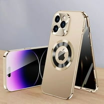 Allytech iPhone 13 Pro Case with Privacy Screen Protector, With Camera Lens Protector Full Body Protective Shockproof Magsafe Compatible Phone Case for Apple iPhone 13 Pro - Gold
