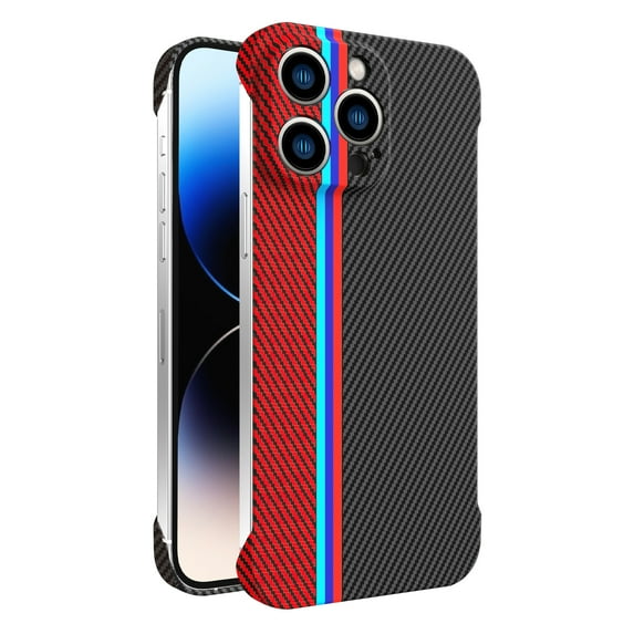Allytech iPhone 13 Pro Case, iPhone 13 Pro Cover, Carbon Fiber Ultra Slim Fit Lightweight Shockproof Anti-Scratch Protective Phone Case for Apple iPhone 13 Pro - Black+Red
