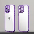 thumbnail image 1 of Allytech for iPhone 13 Pro Max 6.7 inch Clear Back Case,Stylish Camera Lens Protector Flexible Soft TPU and Frosted PC Anti-Yellowing Shockproof Slim Fit Phone Cover.For iPhone 13 Pro Max,Purple, 1 of 9