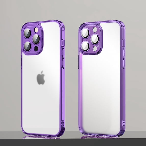 Allytech for iPhone 13 Pro Max 6.7 inch Clear Back Case,Stylish Camera Lens Protector Flexible Soft TPU and Frosted PC Anti-Yellowing Shockproof Slim Fit Phone Cover.For iPhone 13 Pro Max,Purple