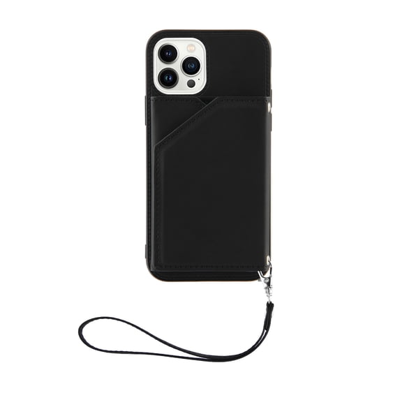 Allytech for iPhone 13 Pro Max 6.7 inch Flip Wallet Case,Luxury Shockproof PU Leather Protective Card Slots Holder Cover with Detachable Wrist Strap.For iPhone 13 Pro Max,Black