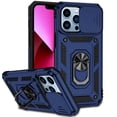 thumbnail image 1 of Allytech iPhone 13 Pro Max Case 2021, 360 Degree Rotating Ring Holder Kickstand Phone Case with Work with Magnetic Car Mount TPU+PC Slide Camera Protection Window Case for iPhone 13 Pro Max 6.7", Blue, 1 of 6