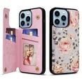 thumbnail image 1 of Allytech iPhone 13 Pro Max Case with Card Holder, Stylish Flower with Glitter Bling Rhinestone Stand Shockproof Slim Fit Bumper Wallet Case for Apple iPhone 13 Pro Max - Flower, 1 of 7